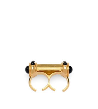 Bague en laiton et cristaux cabochons