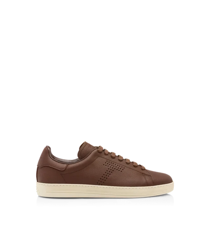 Baskets Warwick en cuir grainé souple