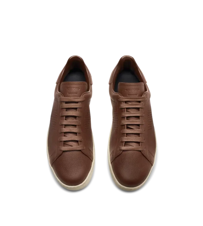 Baskets Warwick en cuir grainé souple