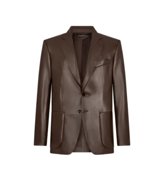 Blazer sur mesure en cuir nappa plongé souple