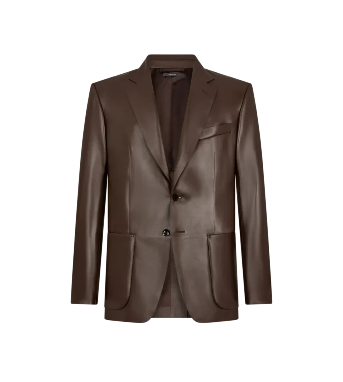 Blazer sur mesure en cuir nappa plongé souple Blazer sur mesure en cuir nappa plongé souple