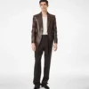 Blazer sur mesure en cuir nappa plongé souple Blazer sur mesure en cuir nappa plongé souple