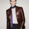 Blazer sur mesure en cuir nappa plongé souple Blazer sur mesure en cuir nappa plongé souple