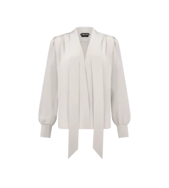 Blouse Lavallière à manches longues et col en V