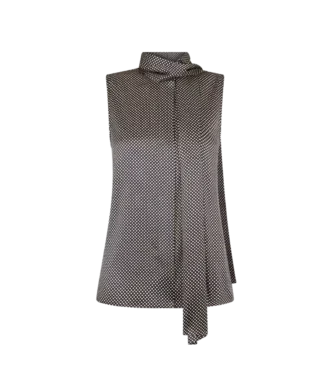 Blouse sans manches en soie Lavallière