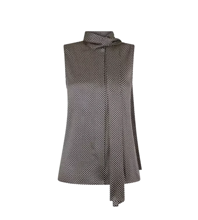 Blouse sans manches en soie Lavallière Blouse sans manches en soie Lavallière