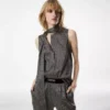 Blouse sans manches en soie Lavallière Blouse sans manches en soie Lavallière