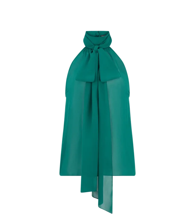 Blouse sans manches à lavallière Blouse sans manches à lavallière
