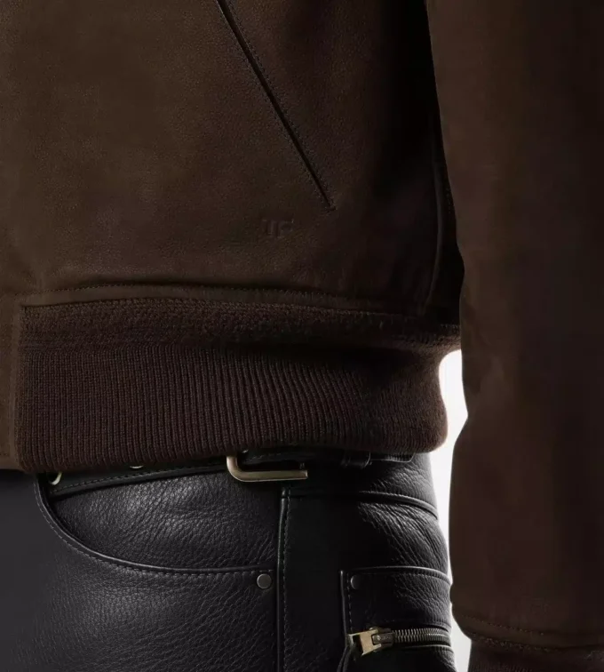 Blouson aviateur en nubuck et peau lainée Blouson aviateur en nubuck et peau lainée