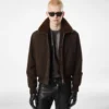 Blouson aviateur en nubuck et peau lainée Blouson aviateur en nubuck et peau lainée