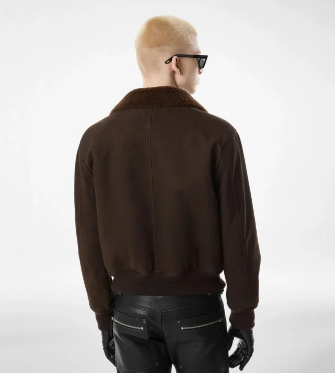 Blouson aviateur en nubuck et peau lainée Blouson aviateur en nubuck et peau lainée