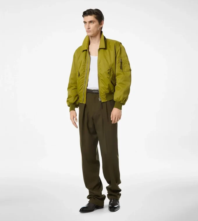 Blouson aviateur en nylon satiné Blouson aviateur en nylon satiné