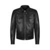 Blouson à col en cuir grainé Nappa