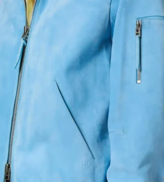 Blouson à col en daim cachemire
