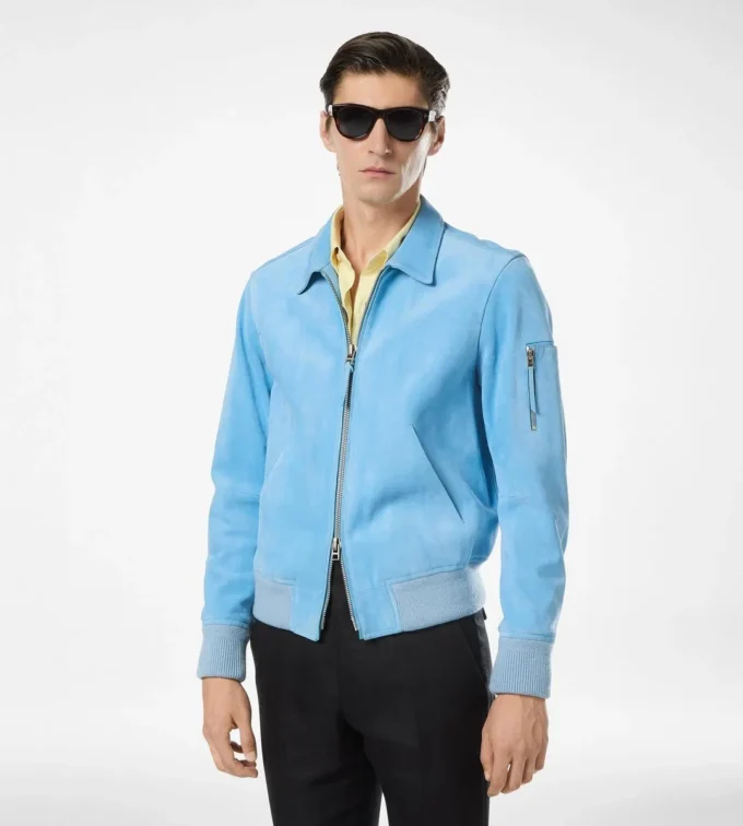 Blouson à col en daim cachemire Blouson à col en daim cachemire