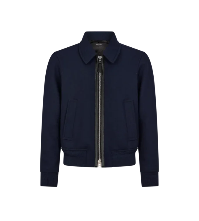Blouson à col en sergé double face
