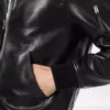 Blouson à col plongeant en cuir nappa souple Blouson à col plongeant en cuir nappa souple