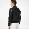 Blouson à col plongeant en cuir nappa souple Blouson à col plongeant en cuir nappa souple
