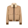 Blouson à double col en peau lainée fendable