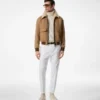 Blouson à double col en peau lainée fendable
