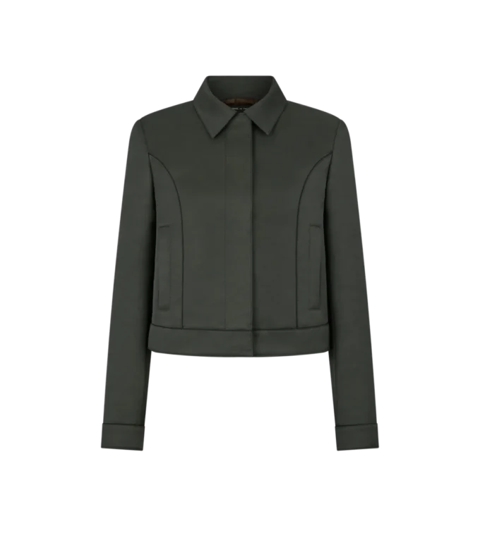 Blouson en coton viscose sergé avec passepoil Blouson en coton viscose sergé avec passepoil