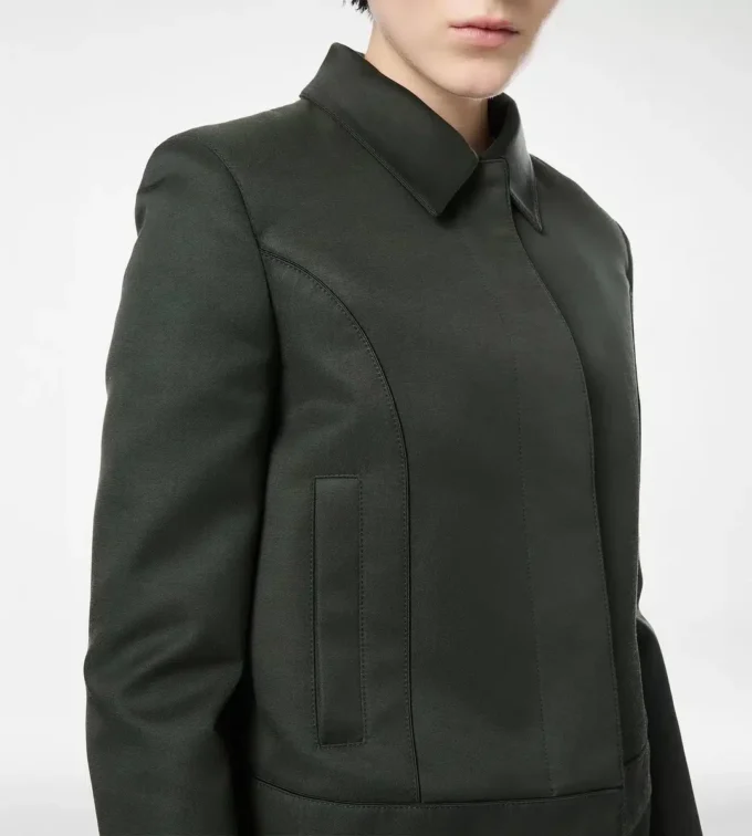 Blouson en coton viscose sergé avec passepoil Blouson en coton viscose sergé avec passepoil
