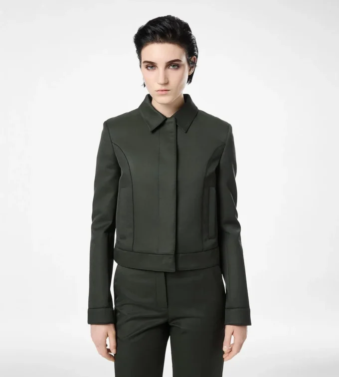 Blouson en coton viscose sergé avec passepoil Blouson en coton viscose sergé avec passepoil