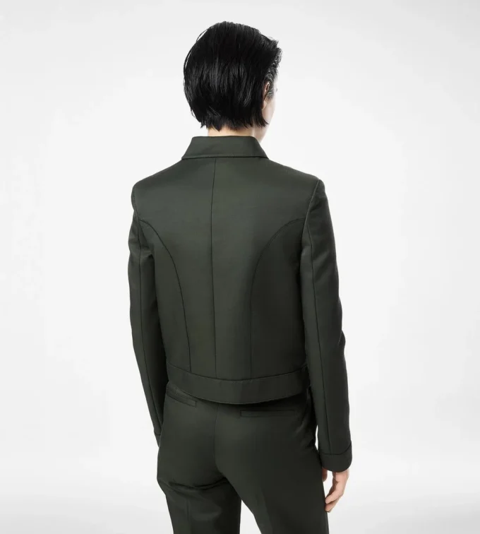 Blouson en coton viscose sergé avec passepoil Blouson en coton viscose sergé avec passepoil