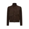 Blouson en mérinos avec devant en daim