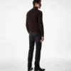 Blouson en mérinos avec devant en daim