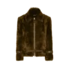 Blouson en peau lainée avec détails en cuir Blouson en peau lainée avec détails en cuir