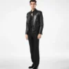 Blouson motard en cuir grainé nappa Blouson motard en cuir grainé nappa