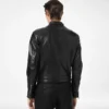 Blouson motard en cuir grainé nappa Blouson motard en cuir grainé nappa