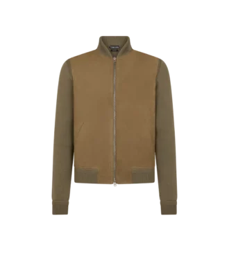Bomber en nubuck et mérinos