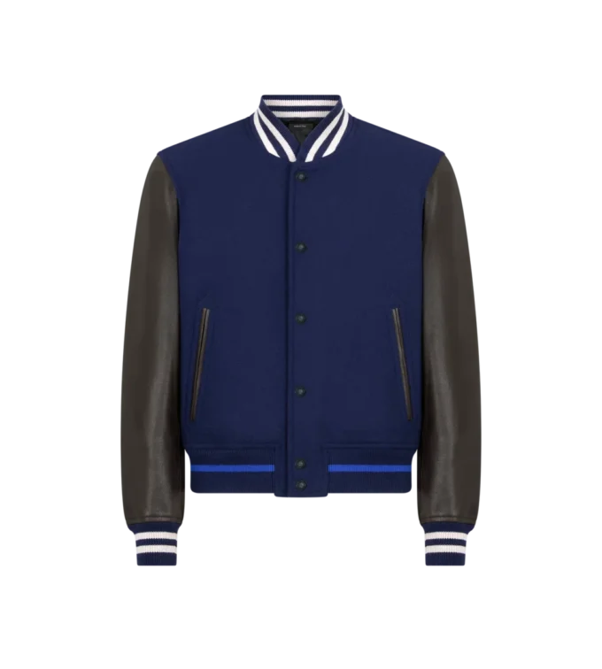 Bomber universitaire à manches en cuir Bomber universitaire à manches en cuir
