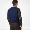 Bomber universitaire à manches en cuir Bomber universitaire à manches en cuir
