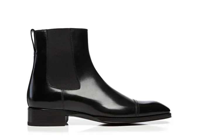 Bottes Chelsea à bout en cuir Gianni