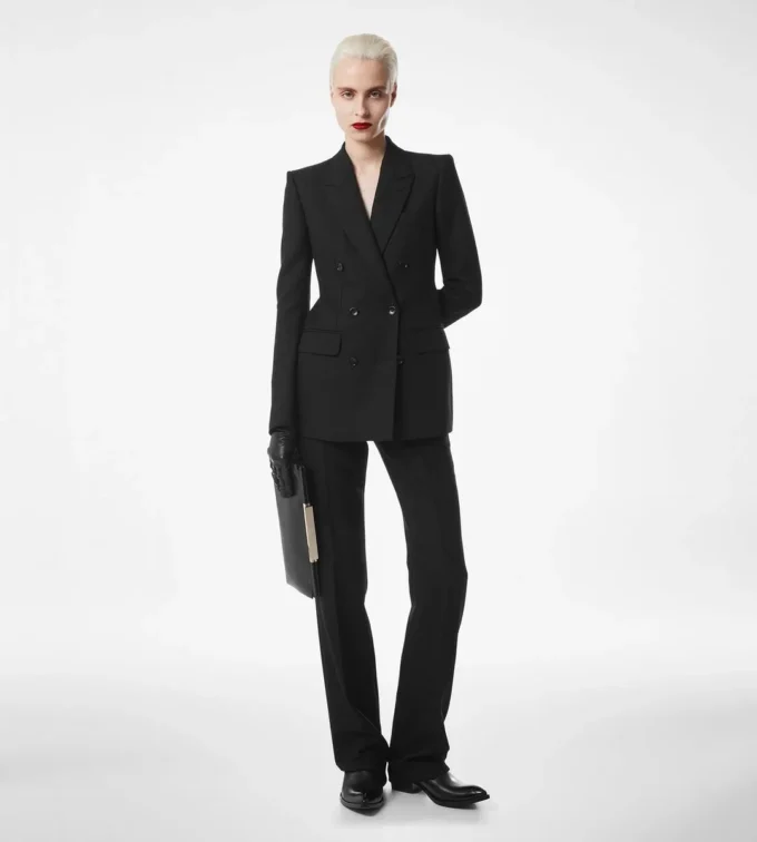 Veste croisée à chevrons Veste croisée à chevrons