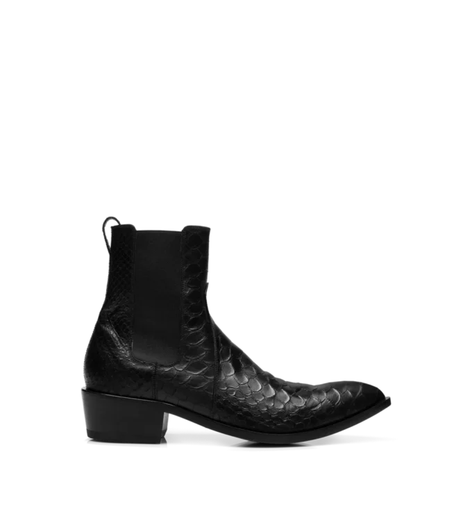 Bottes Chelsea en python imprimé mat