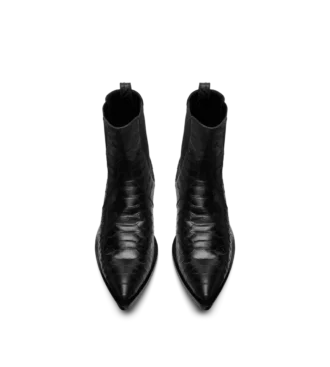 Bottes Chelsea en python imprimé mat Bottes Chelsea en python imprimé mat