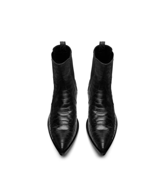 Bottes Chelsea en python imprimé mat