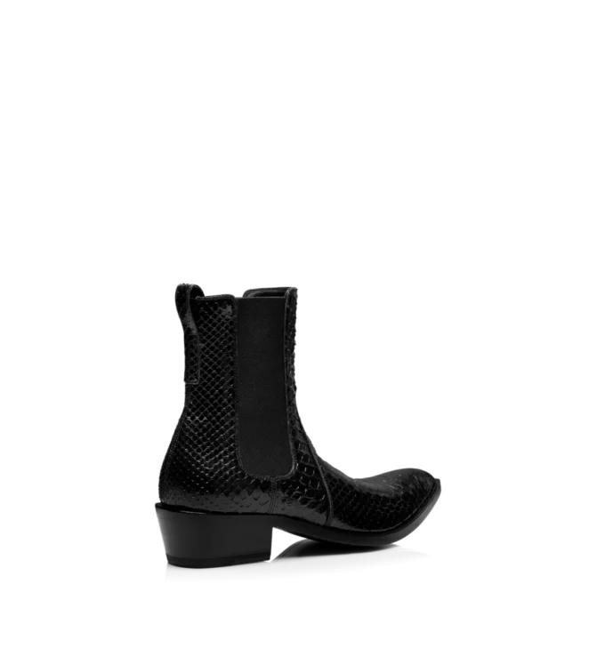 Bottes Chelsea en python imprimé mat