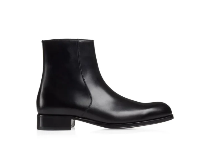 Bottes à fermeture éclair Edgar en cuir bruni