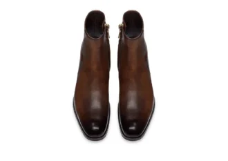 Bottes à fermeture éclair Edgar en cuir bruni