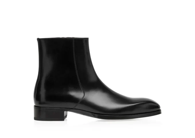Bottes à fermeture éclair Elkan en cuir bruni