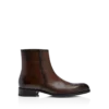 Bottes à fermeture éclair Elkan en cuir bruni