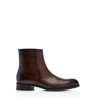 Bottes à fermeture éclair Elkan en cuir bruni Bottes à fermeture éclair Elkan en cuir bruni