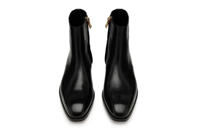Bottes à fermeture éclair Elkan en cuir bruni