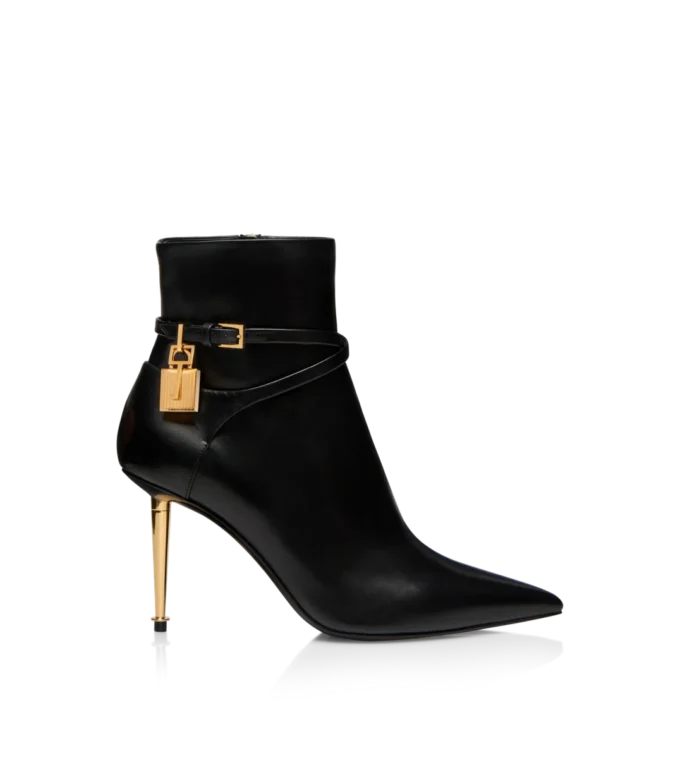 Bottines en cuir avec cadenas 85 mm Bottines en cuir avec cadenas 85 mm