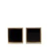 Boutons de manchette carrés en or et onyx
